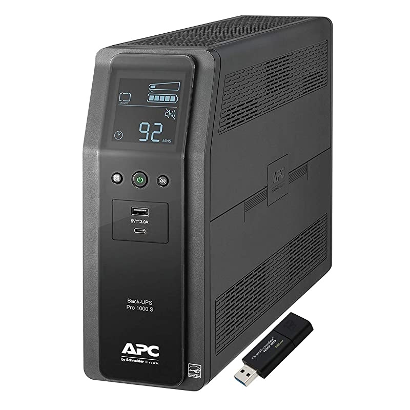 Sine Wave UPS Battery Backup Surge Protector 1000VA  BackUPS Pro BR1000MS Bundle Including 16GB DataTraveler