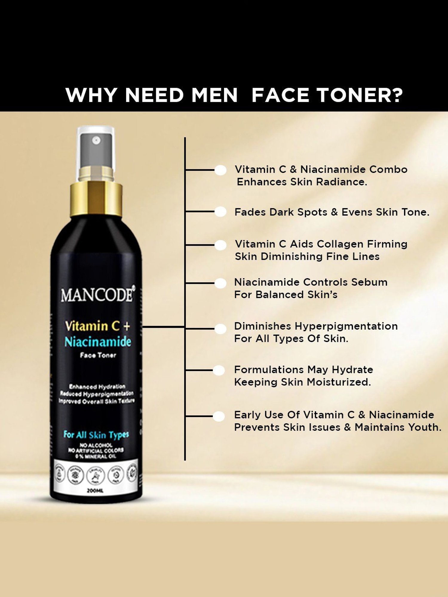 Mancode Detoxifying De Tan, Vitamin C & Acne Control Tea Tree Foaming Facewash (Pack of 3)