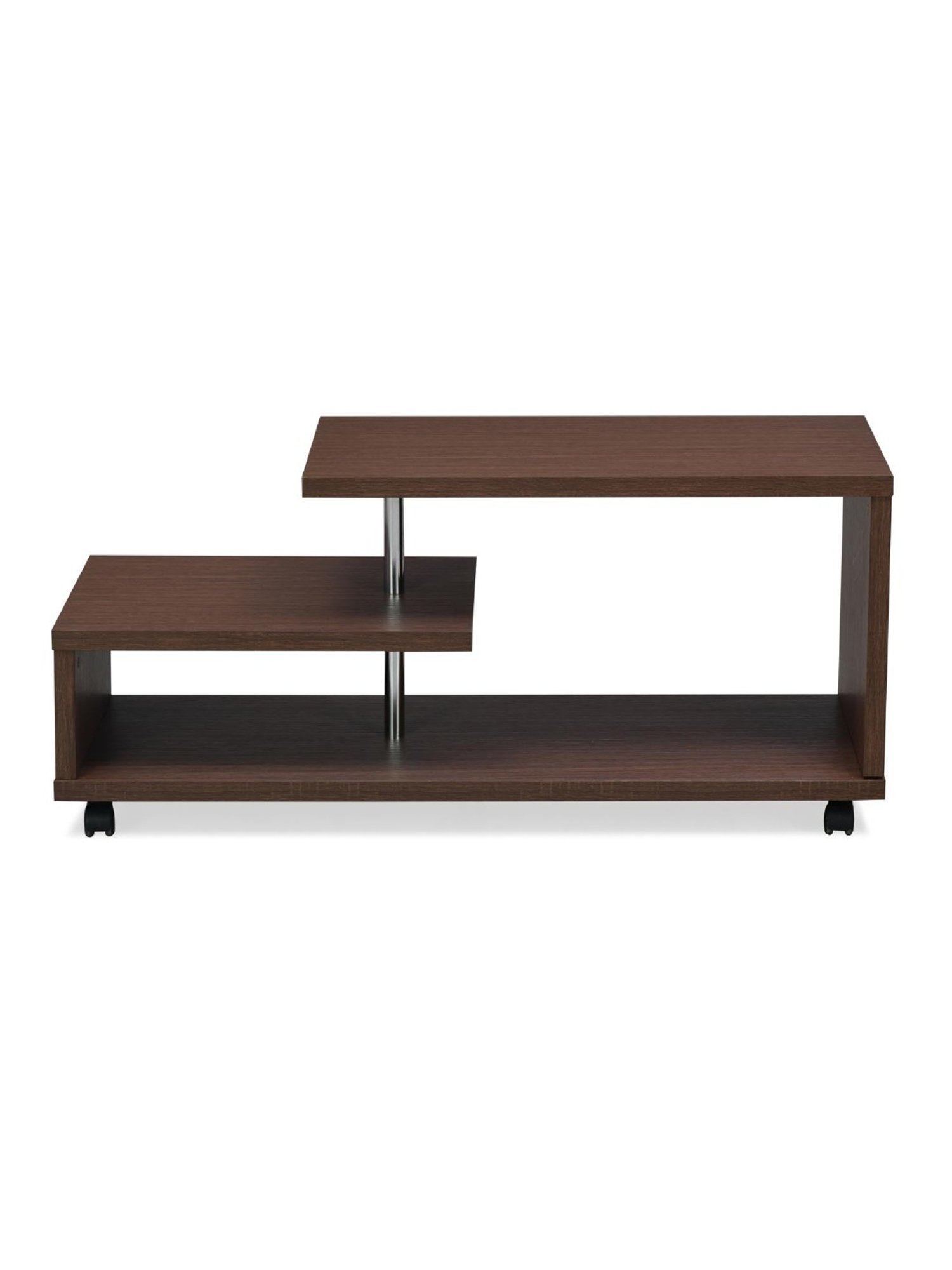 Nilkamal Moxie Brown Engineered Wood Coffee Table with 2 Tier Shelf
