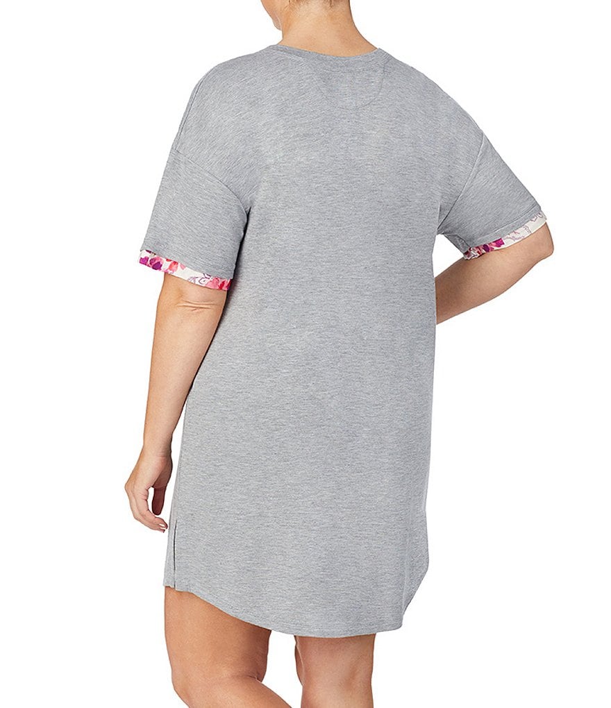 VAN WINKLE & CO. Plus Size Leopard Print Satin Maxi Chemise