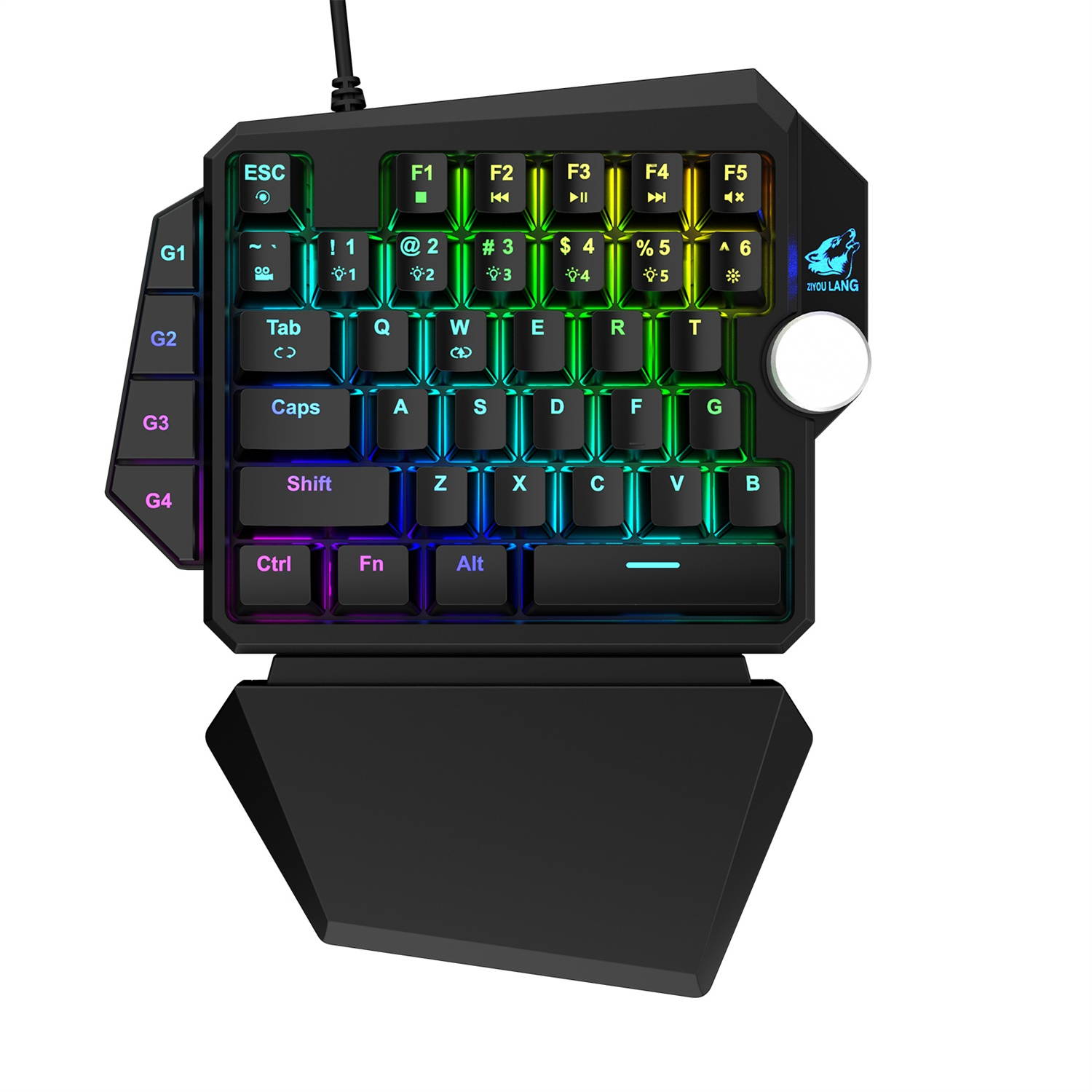 Glorious Modular Mechanical Gaming Keyboard (GMMK)- Barebone Edition (DIY Assembly Required) (Full Size, Black) + Glorious Black Aura Keycaps (Bundle)