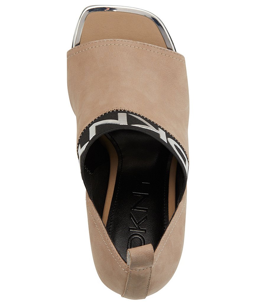 DKNY Alvin Peep Toe Logo Band Leather Shooties