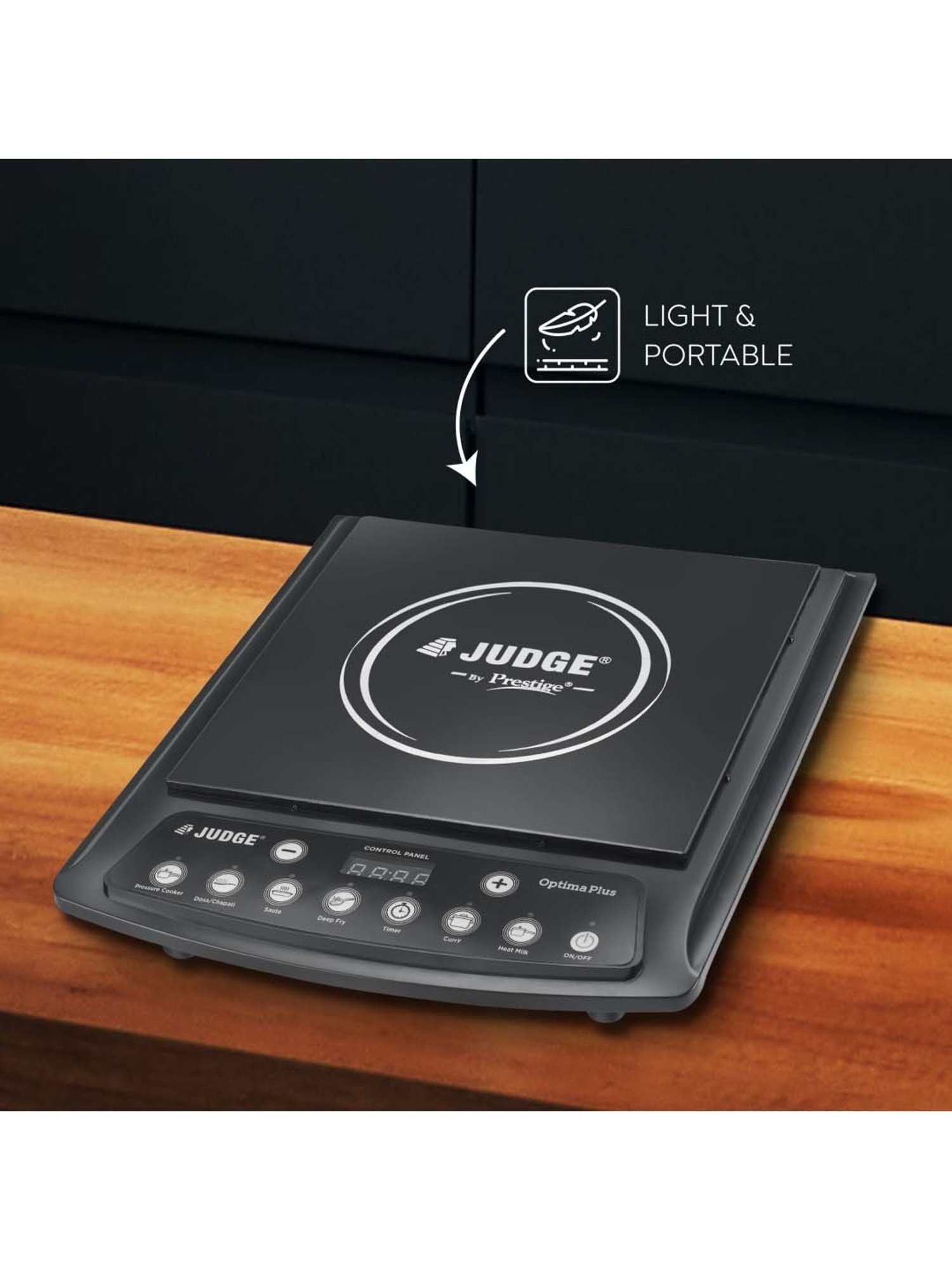 JUDGE Optima Plus Black Glass Induction 1600W Cooktop
