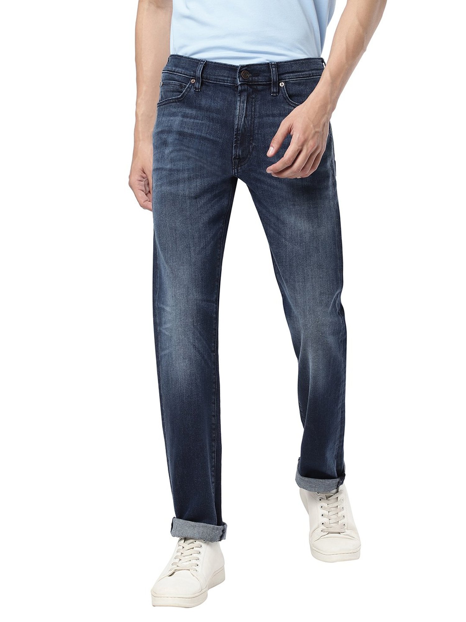 EVERBLUE Blue Comfort Slim Midrise Jeans
