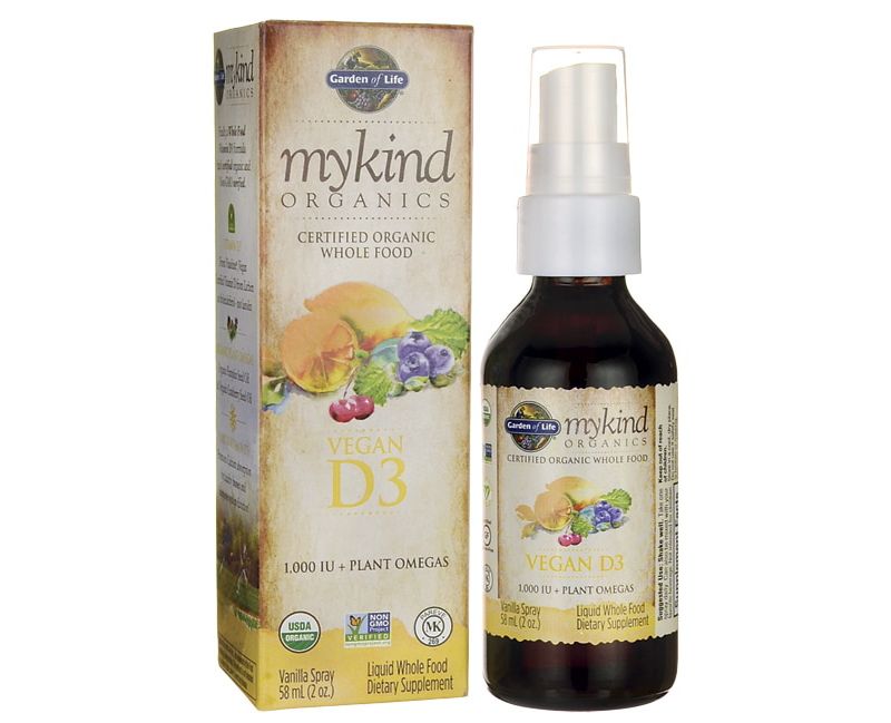 Garden of Life Mykind Organics Vegan D3 Spray - Vanilla 1,000 Iu 2 oz Liquid.
