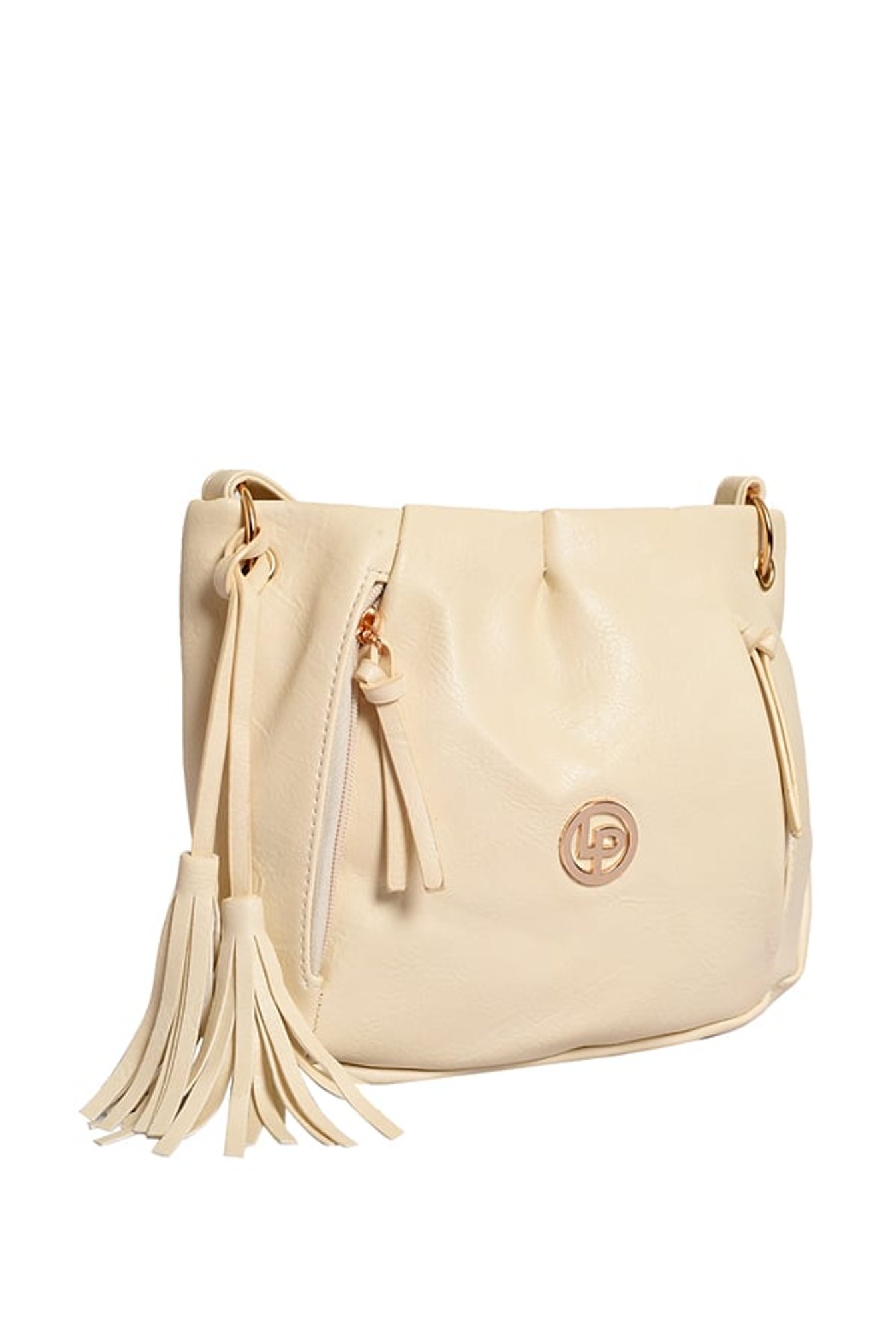 Lino Perros Cream Tassel Sling Bag