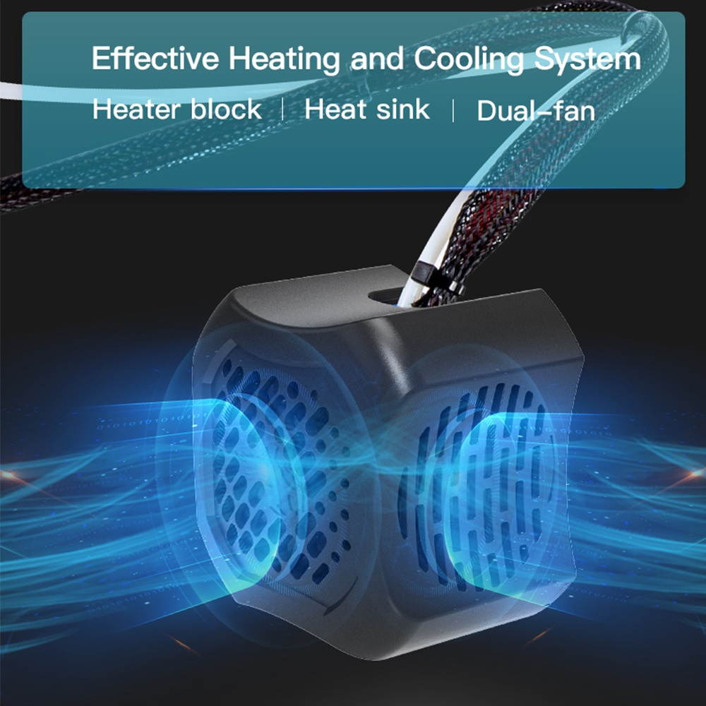 Original Creality Assembled Full Extruder Hotend Kit Double Cooling Fan with 0.4mm Nozzle Aluminum Heating Block 100K Ohm Thermistor 24V Compatible with Creality Ender-3 V2 3D Printer