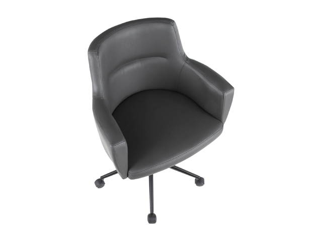 Lumisource OC-ANDRW PUGY Andrew Office Chair, Black Metal, Grey Pu