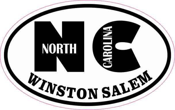 StickerTalk Oval NC Winston North Carolina Vinyl Sticker, 4 inches by 2.5 inches