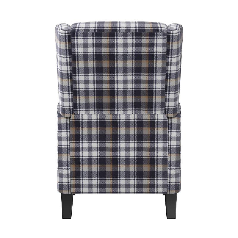 Lani 2 Position Pushback Recliner Chair Velvet Plaid Gray - ProLounger