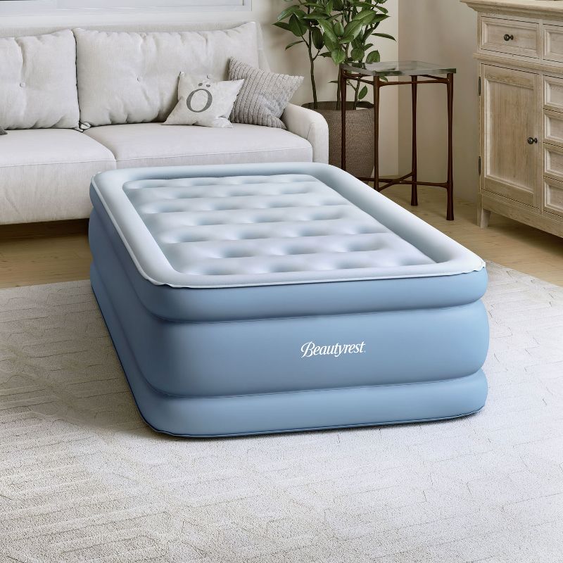 Simmons Beautyrest MM09517TW 15 Inch Posture Lux Portable Inflatable Bed Air Mattress with Adjustable Firmness, Express Pump, and Adapter, Twin