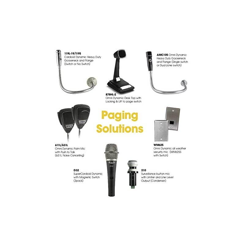 WM625 Wall Mounted Omnidirectional Dynamic Microphone