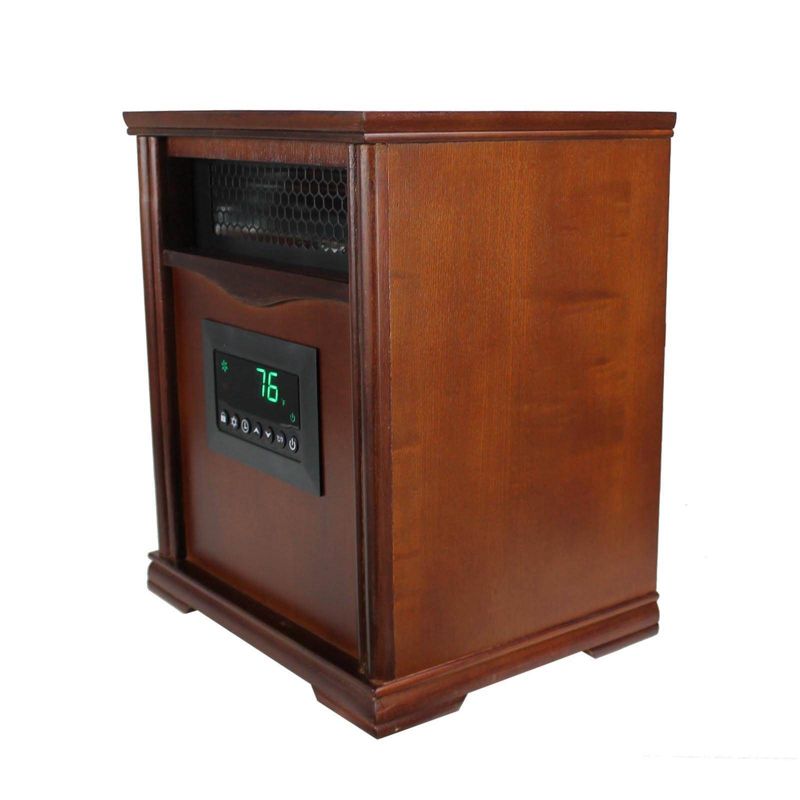 LifeSmart LifePro 4 Element 1500W Portable Electric Infrared Space Heater, Dark Oak