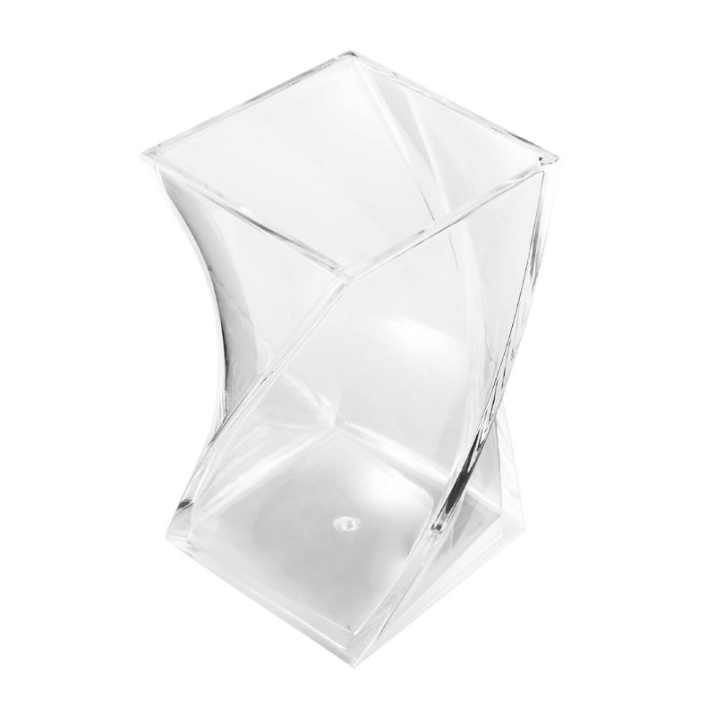 Zodaca Wave Pen Holder, Acrylic Pencil Cup Desk Organizer Makeup Brushes Holder, Clear