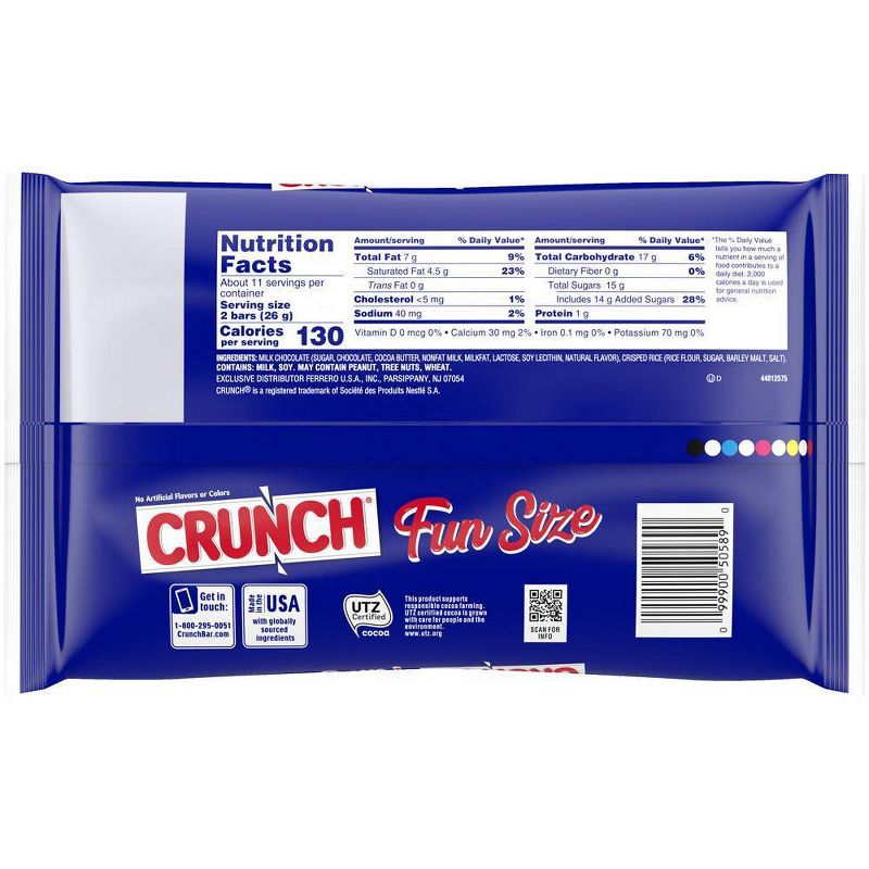 Crunch Fun Size Chocolate Bar 10oz Bag
