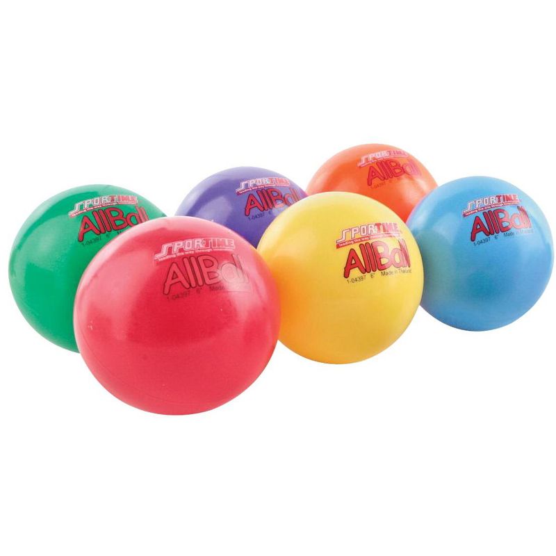 Sportime Multi-Purpose Inflatable All-Balls, 6 Inches, Assorted Colors, set of 6