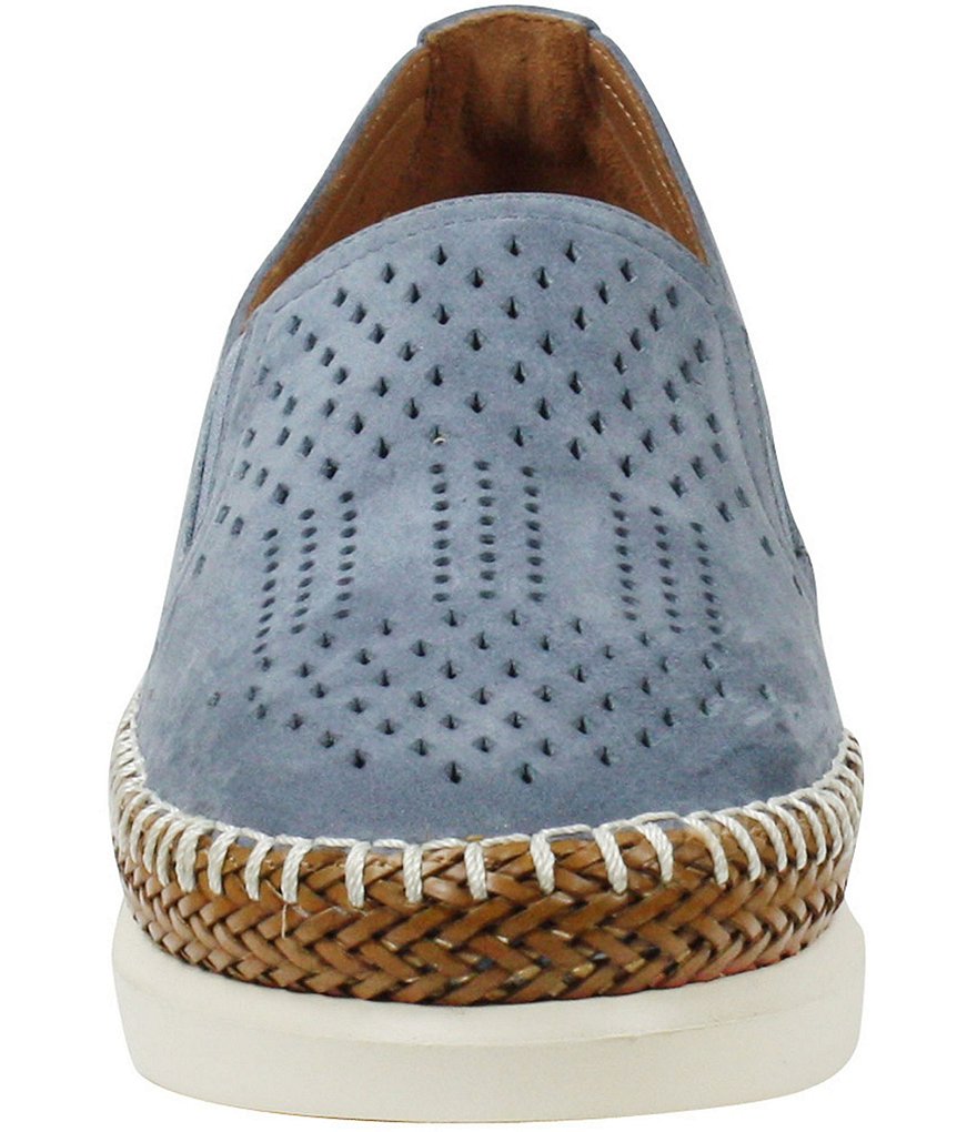 L'Amour Des Pieds Perforated Suede Stazzema Flatform Slip-Ons