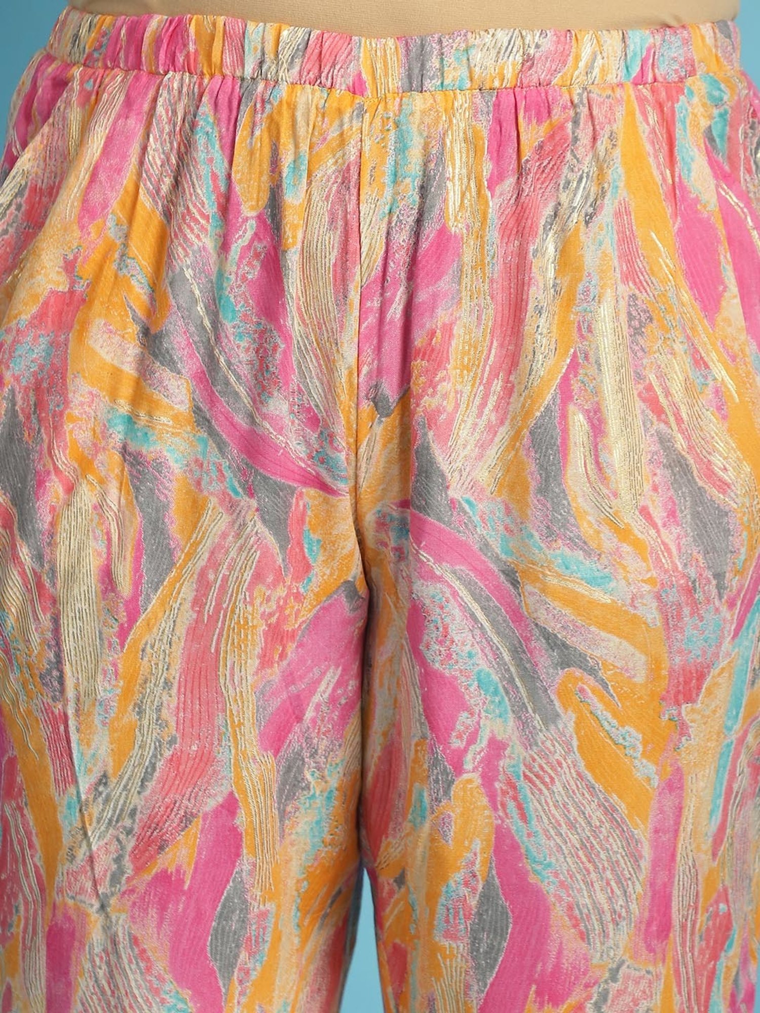 theRebelinme Pink Printed High Rise Capris