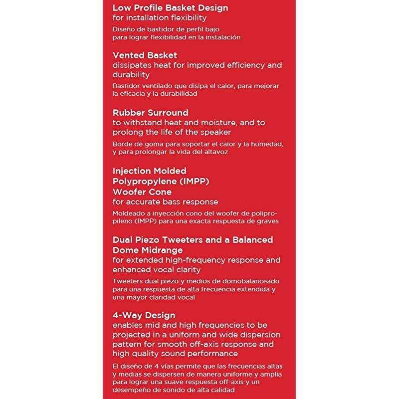 JS465 4-Way 6 .5 inch Car Speakers with 160-Watt Power & 35mm Mylar Balanced Dome Midrange