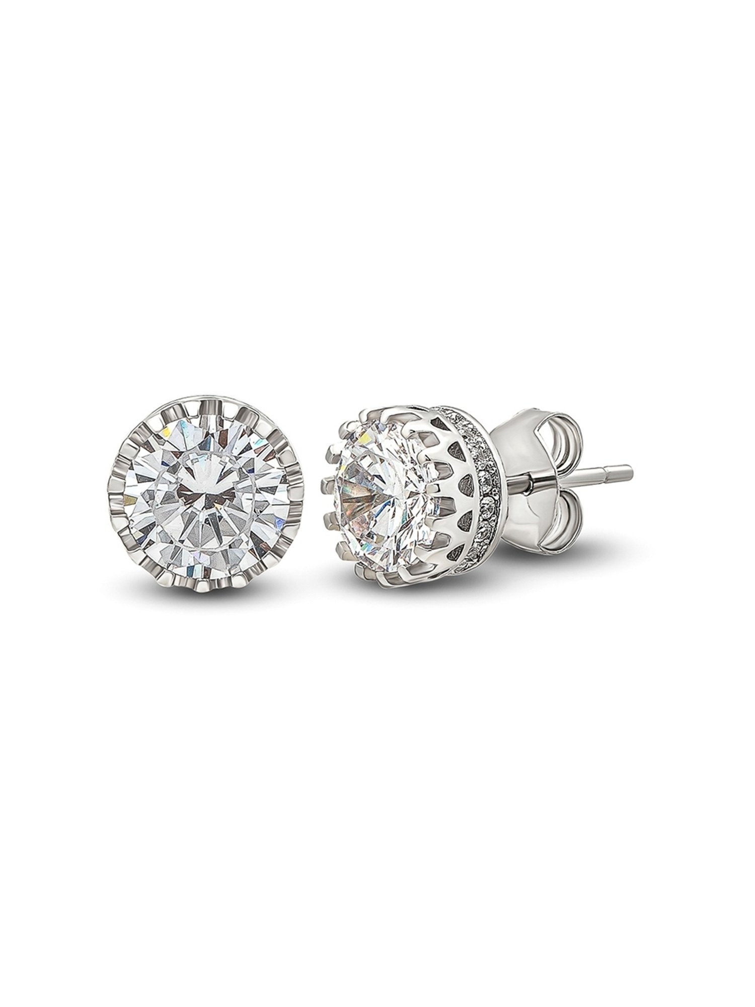 Silberry 92.5 Sterling Silver Crystal Craze Stud Earrings for Women