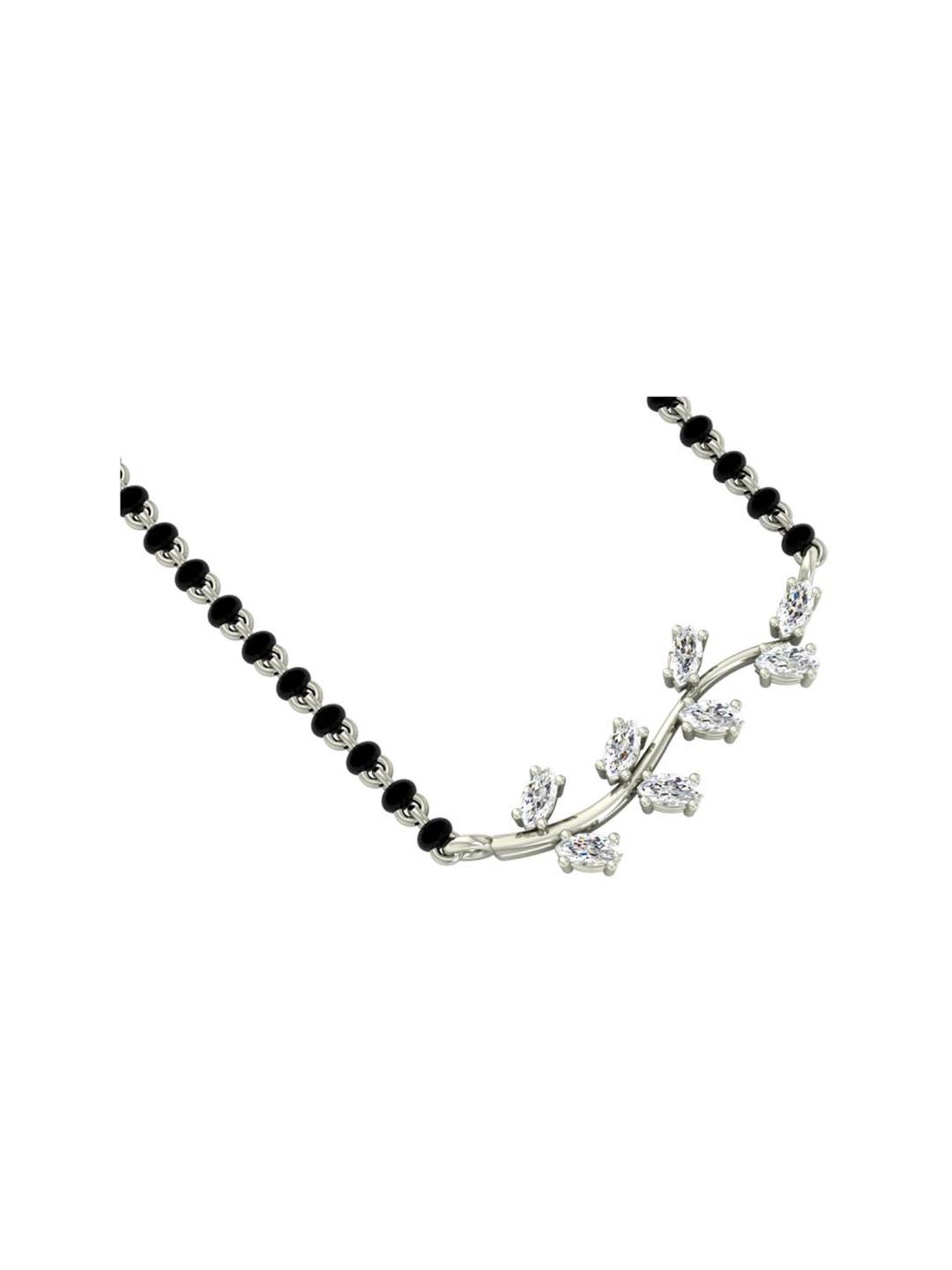 March by FableStreet 92.5 Sterling Silver Floral Mangalsutra for Women