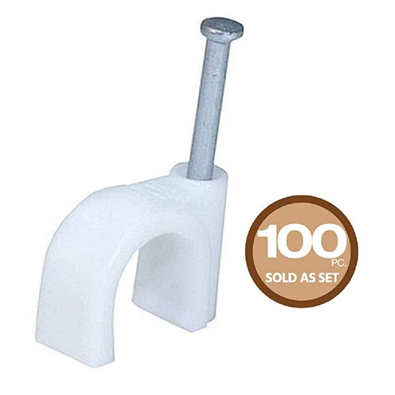 Circle cable clips with steel nail 10mm 100pcsPack