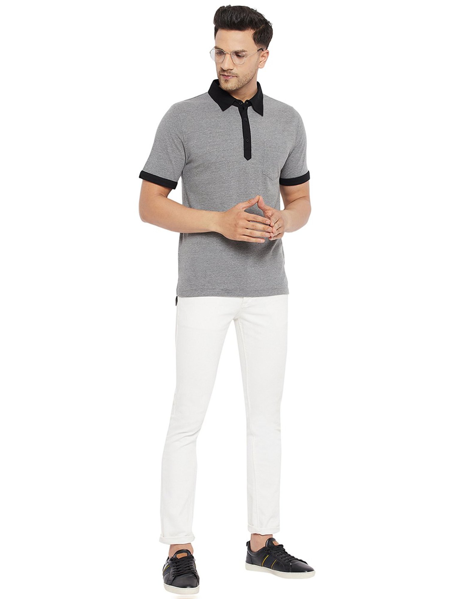 Hypernation Grey Polo T-Shirt