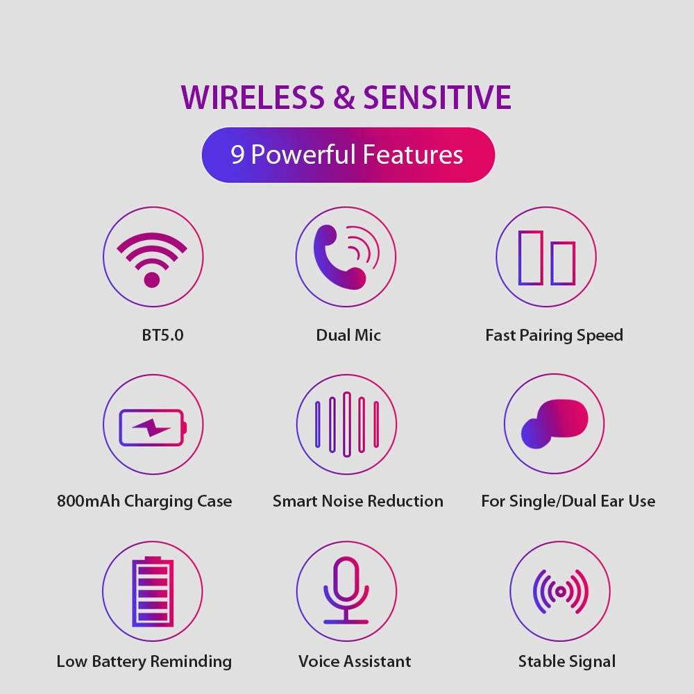 Global Version Xiaomi QCY T2C TWS BT Wireless Earphones with Dual Microphone 800mAh Charging Box Stereo BT Headsets Sports Running Mini Earbuds