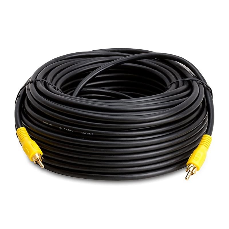 100FT RCA Subwoofer Cable 1 RCA Male to 1 RCA Male Composite AudioVideo Cord SPDIF Coaxial Cable Digital Au