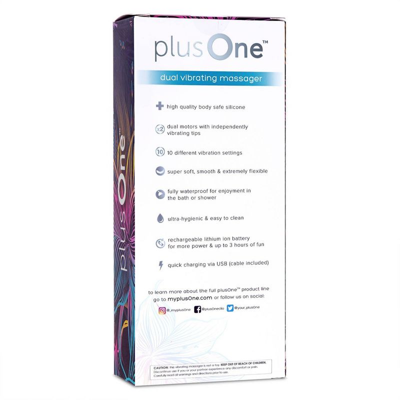 plusOne Waterproof Rechargeable Dual Vibrating Massager