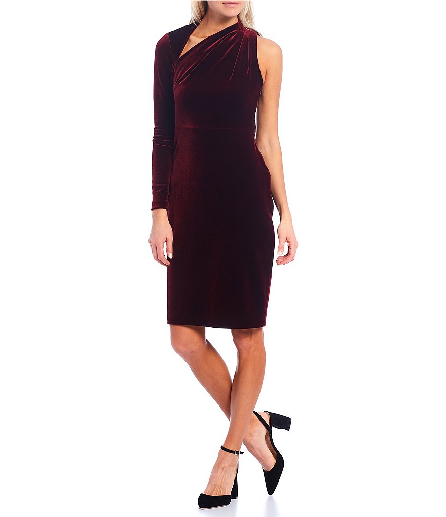 Eva Varro Floral Placement Print Knit Jersey Reversible to Solid Black Sheath Dress