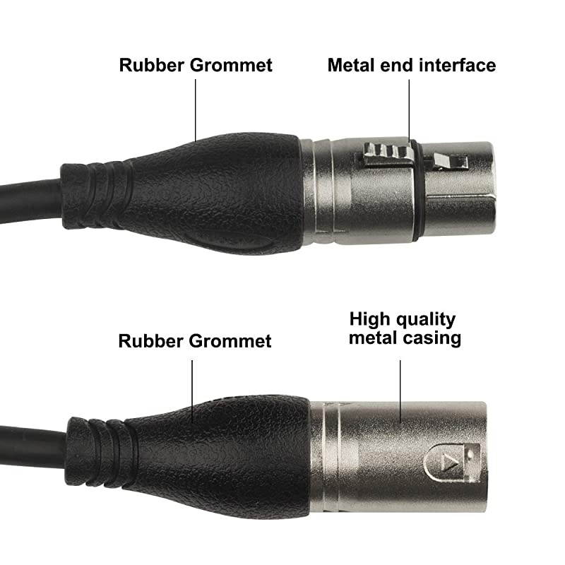 XLR Cable  3pin Dual XLR Female to Male Microphone Adaptor Patch Cable XLR Y Splitter Microphone Cable DMX Cable Recording Studio Equipment Jumper 3FT