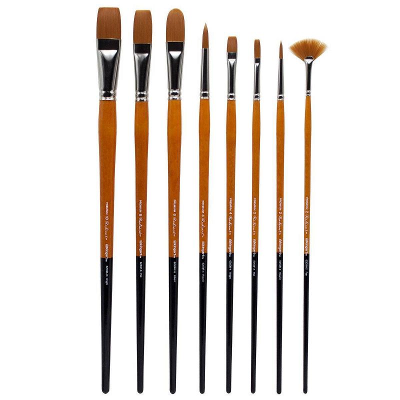 Kingart 8ct Radiant Brush Set - Long handle
