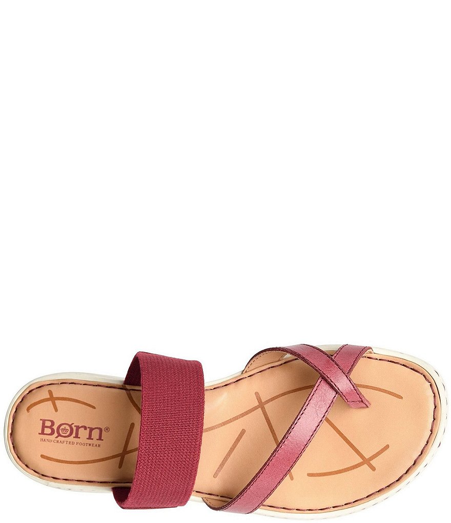 Born Bay Leather Elastic Thong Slide Sandals
