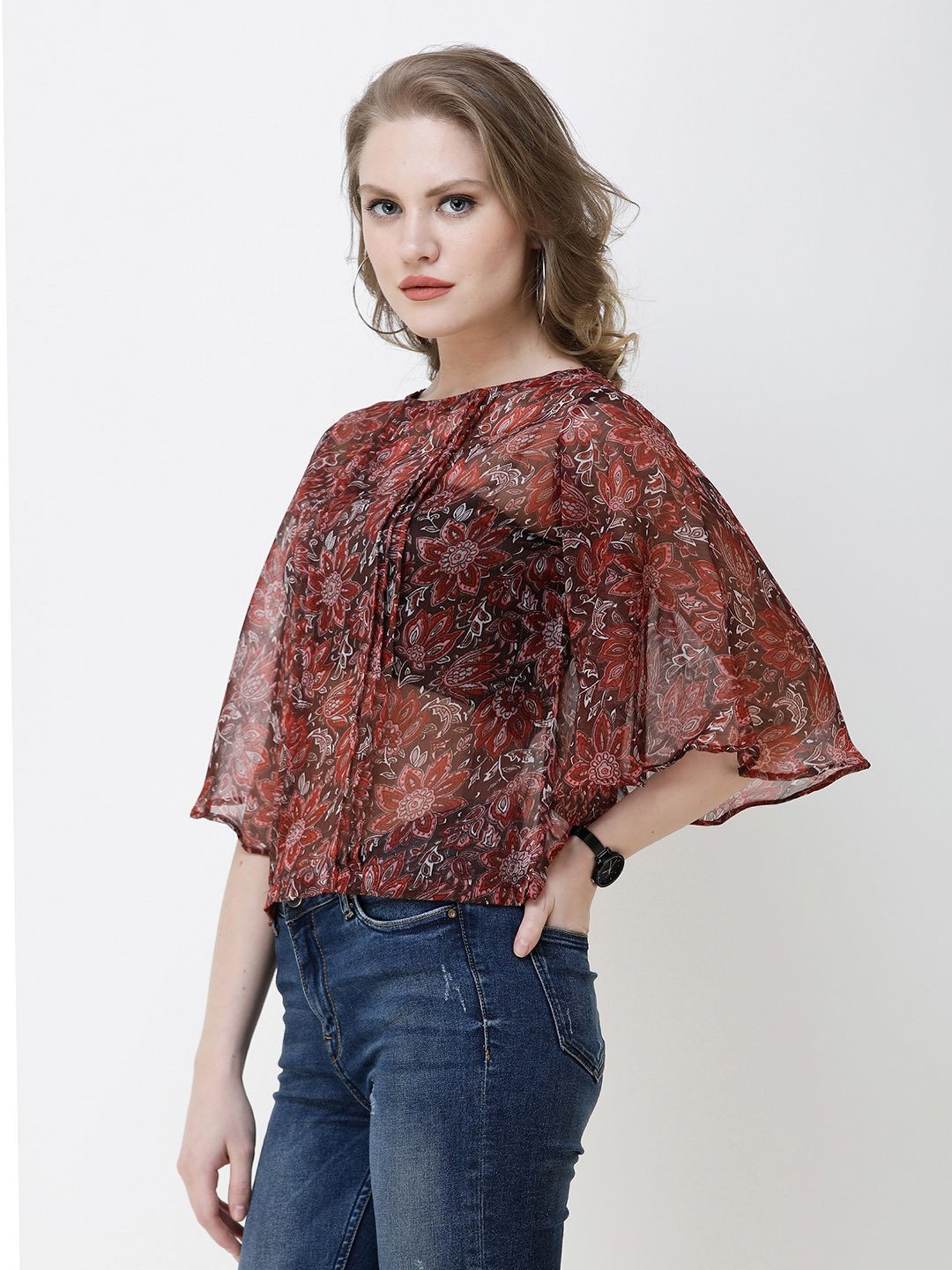 Scorpius Maroon Printed Top