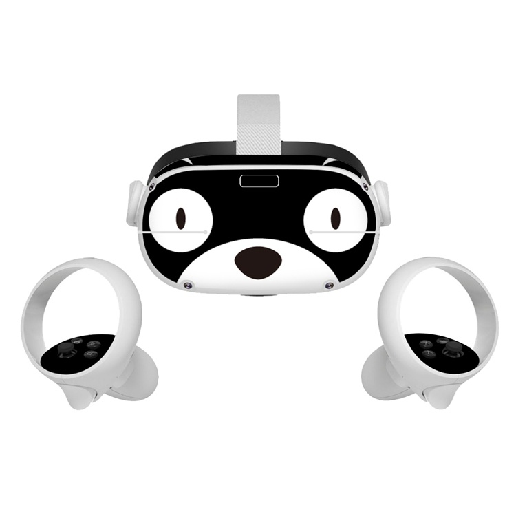Amify Vinyl Skin Sticker for Oculus Quest 2 VR Headset Controller PVC Decals Cute Cartoon Wrap Cover for Oculus Quest 2 Accessories