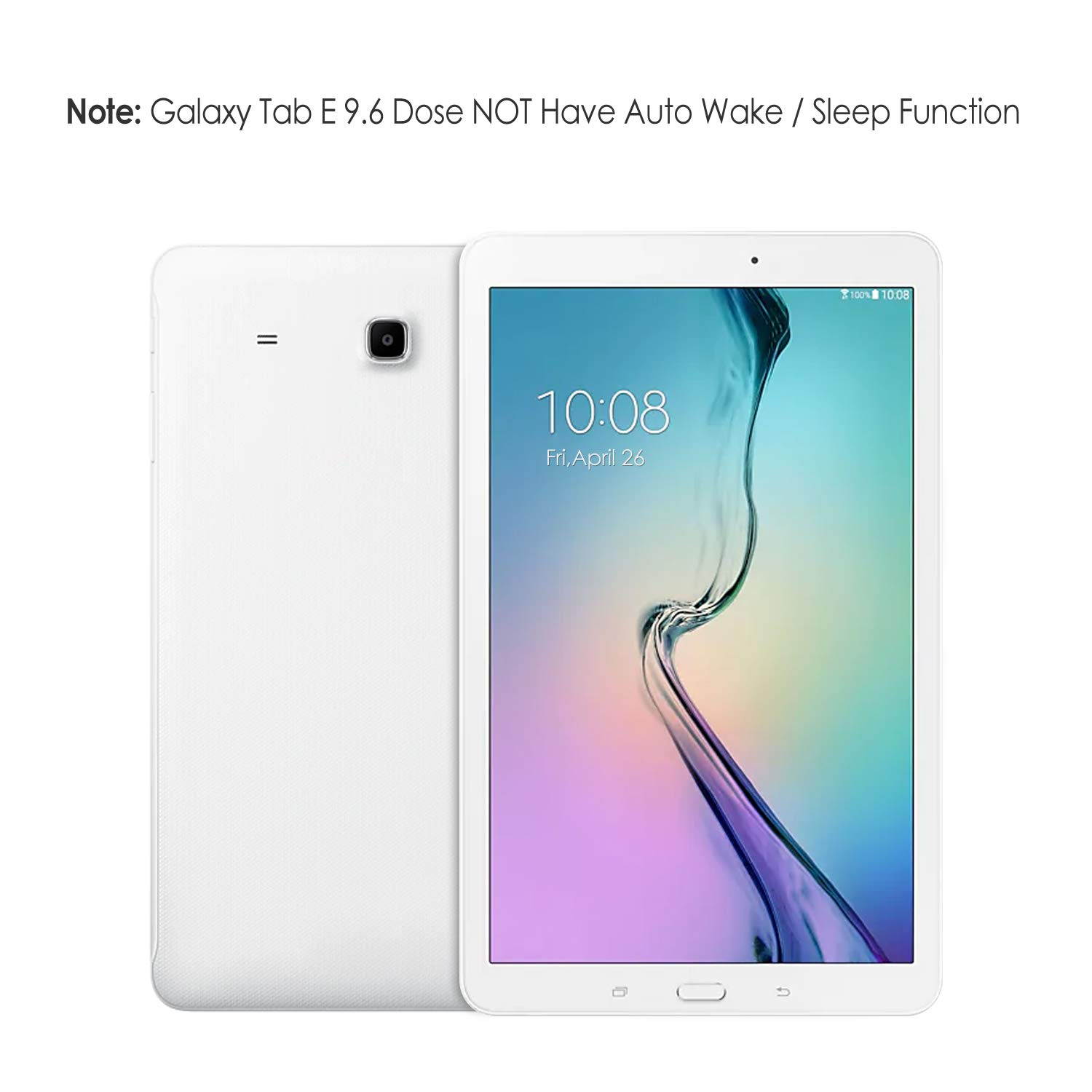 JETech Case for Samsung Galaxy Tab E/Tab E Nook 9.6" Tablet with Stand Function, Black