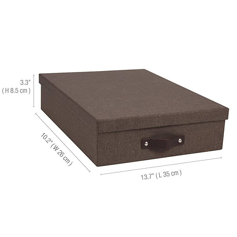 Oskar Canvas Fiberboard Document Letter Box 33 x 102 x 138 in Dark Brown