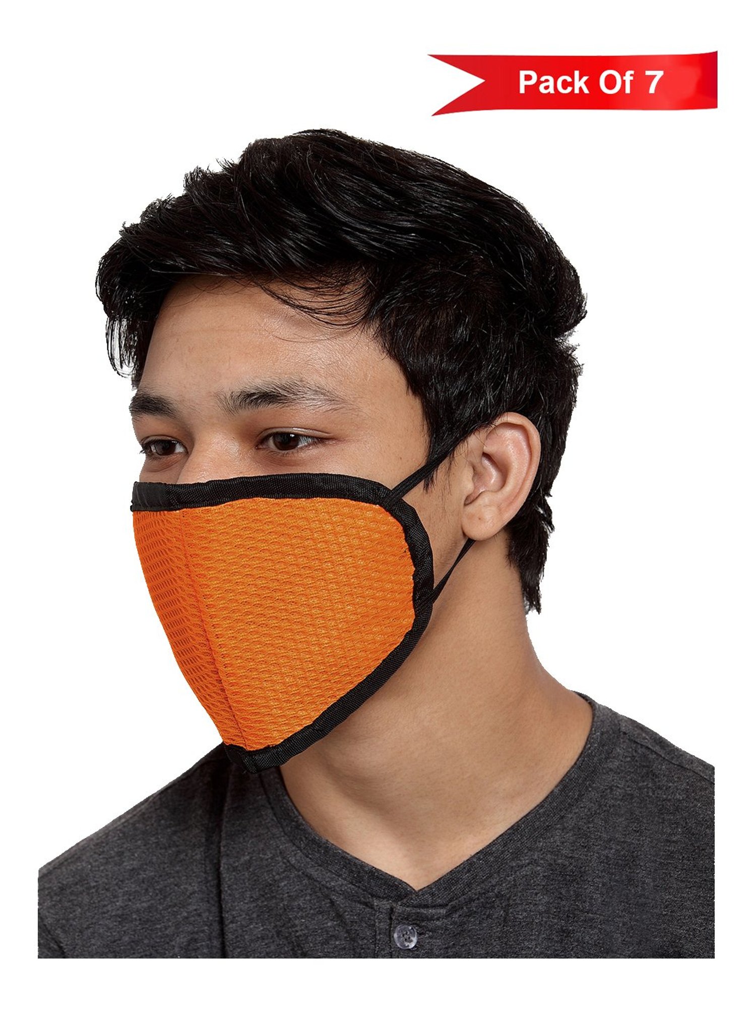 Teakwood 3 Layered Anti Pollution Reusable Face Masks - Pack of 7