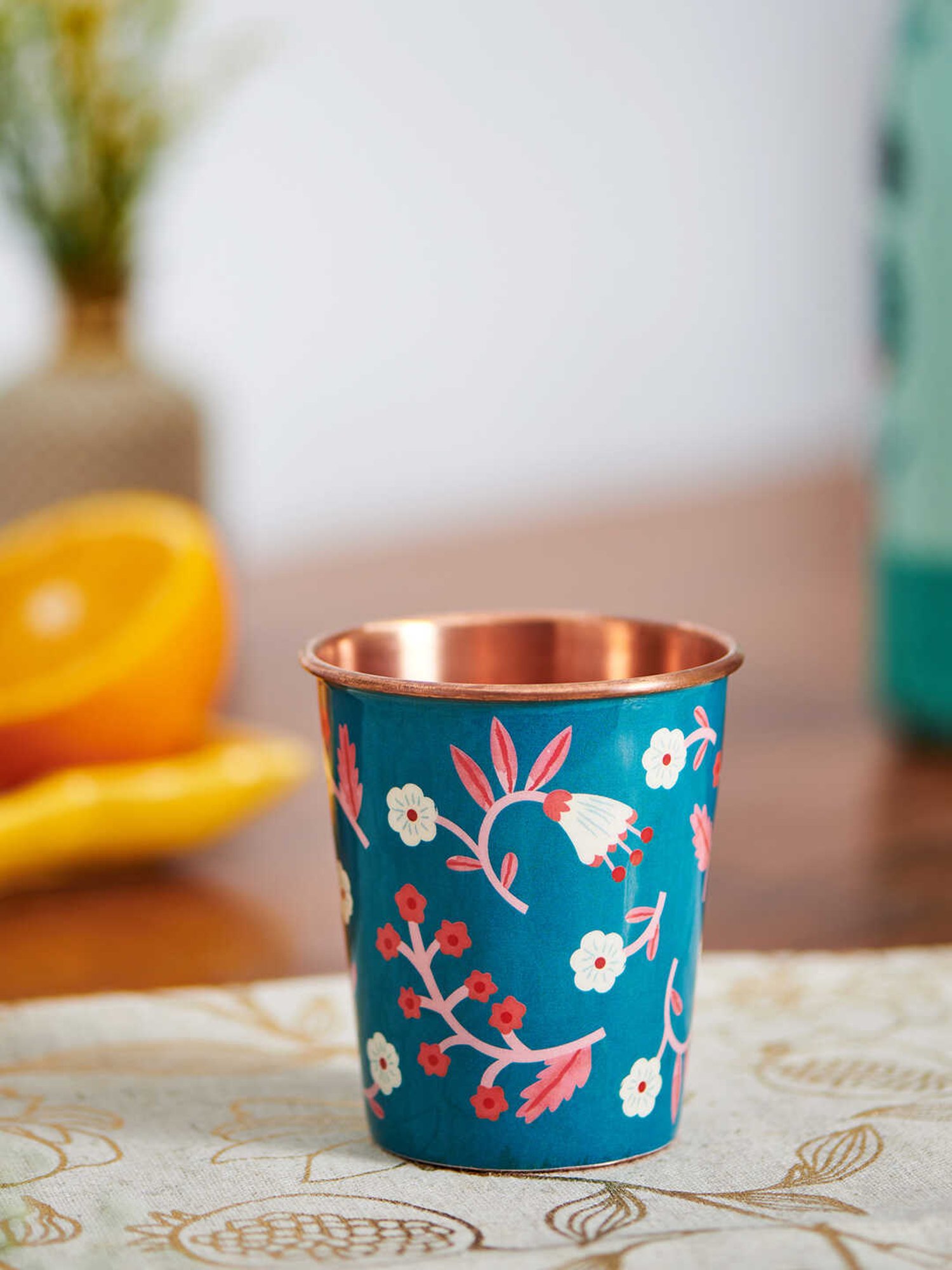 Chumbak New Design - 4 Floral Blue Tumbler (300 ML)