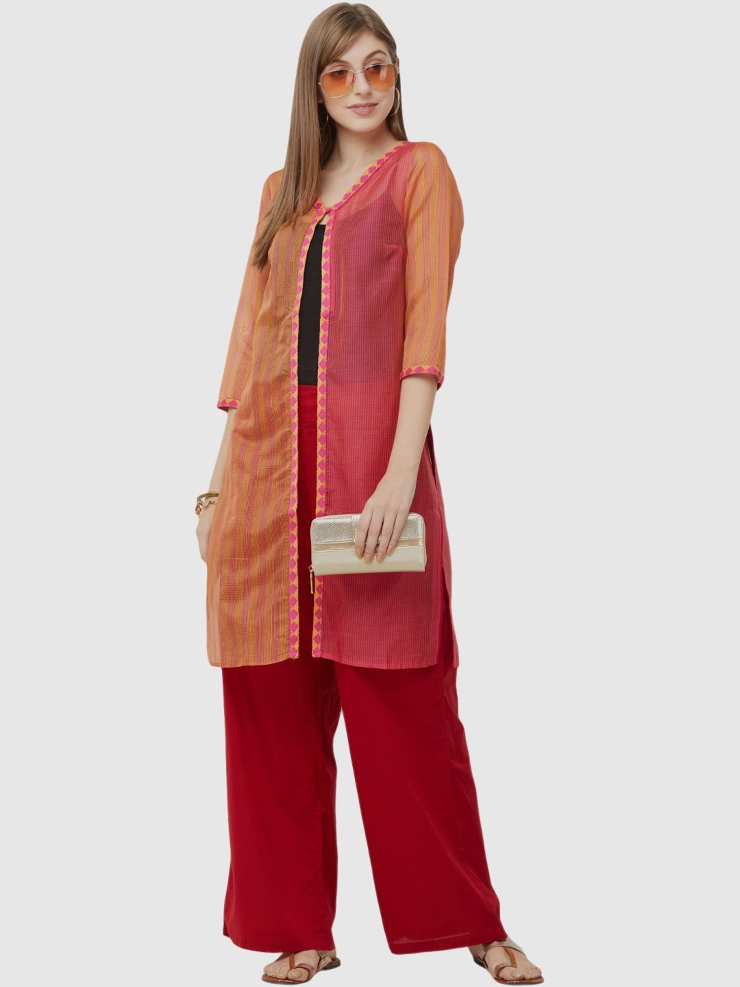 Fusion Beats Pink Striped Shrug