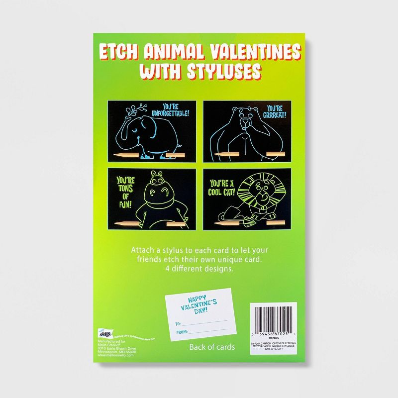 16ct Valentines Animal Etch Kit - Mello Smello