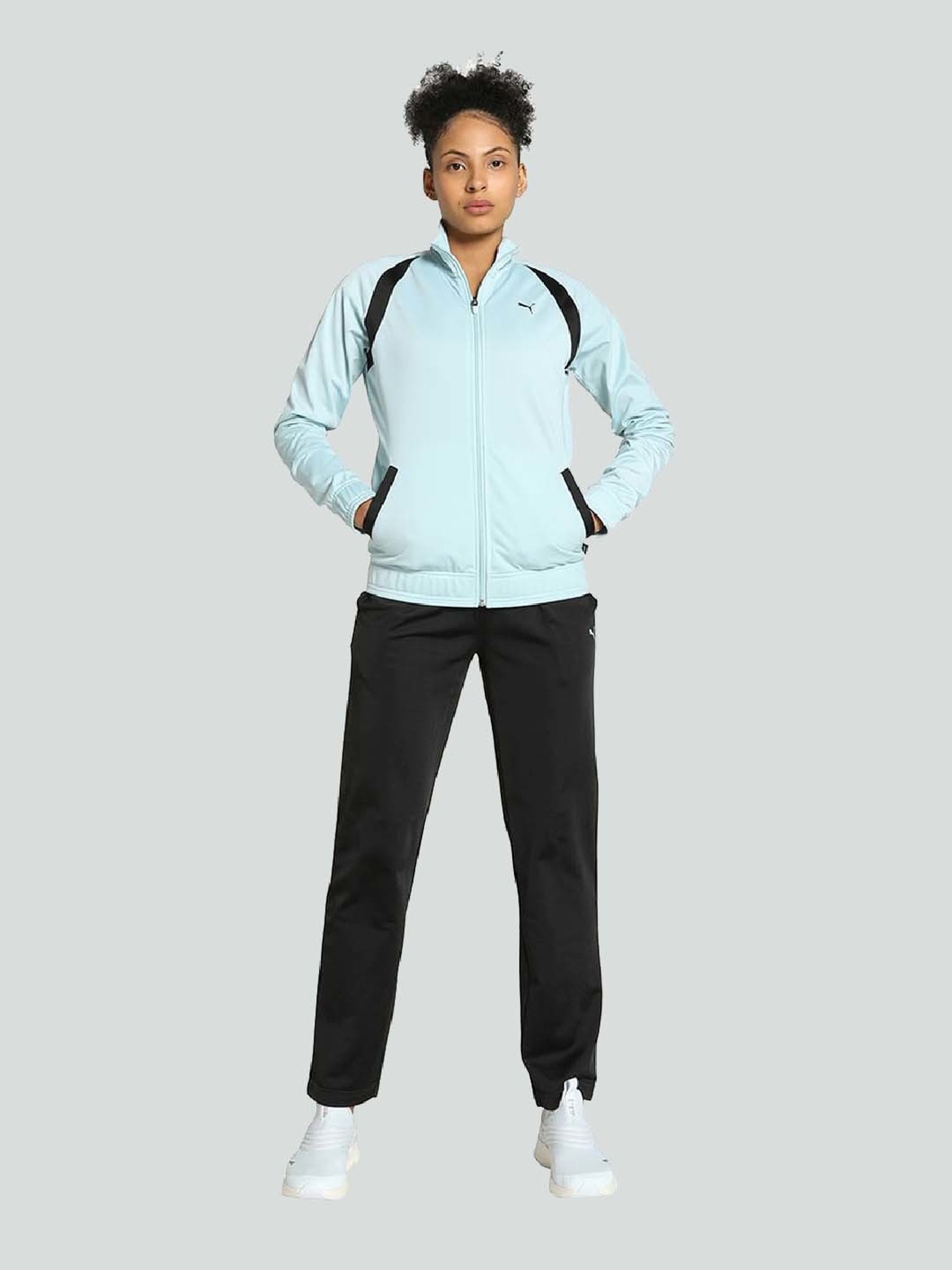 Puma Blue & Black Logo Print Tracksuit
