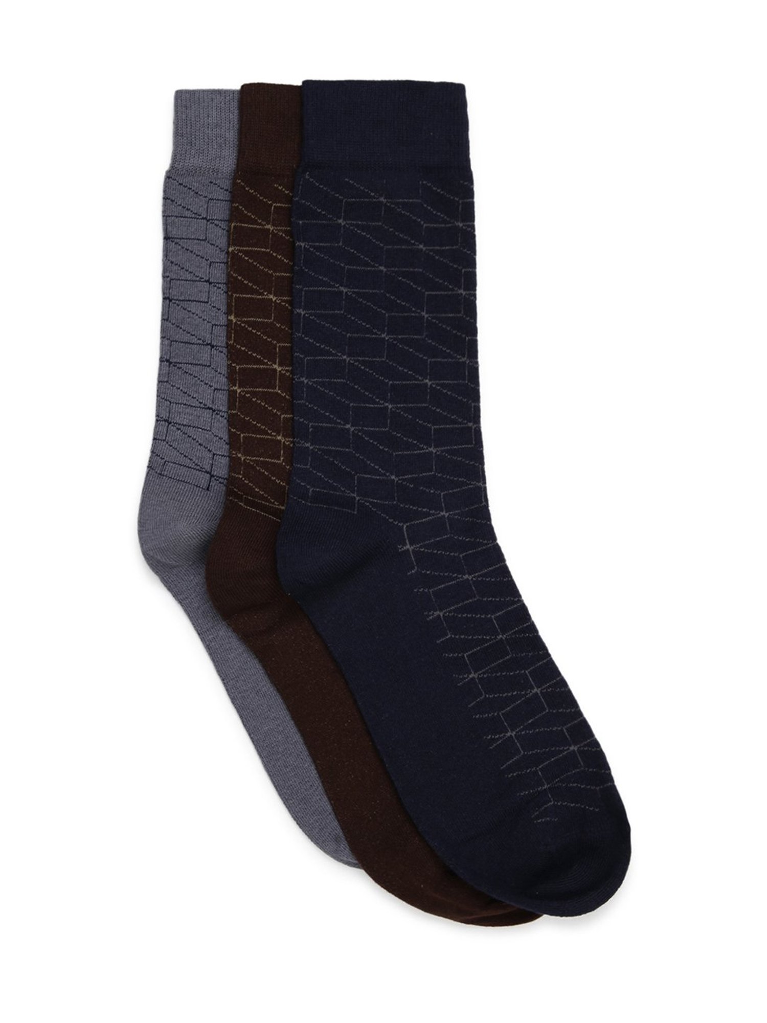 Sokker Multicolor Cotton Checks Socks - Set of 3