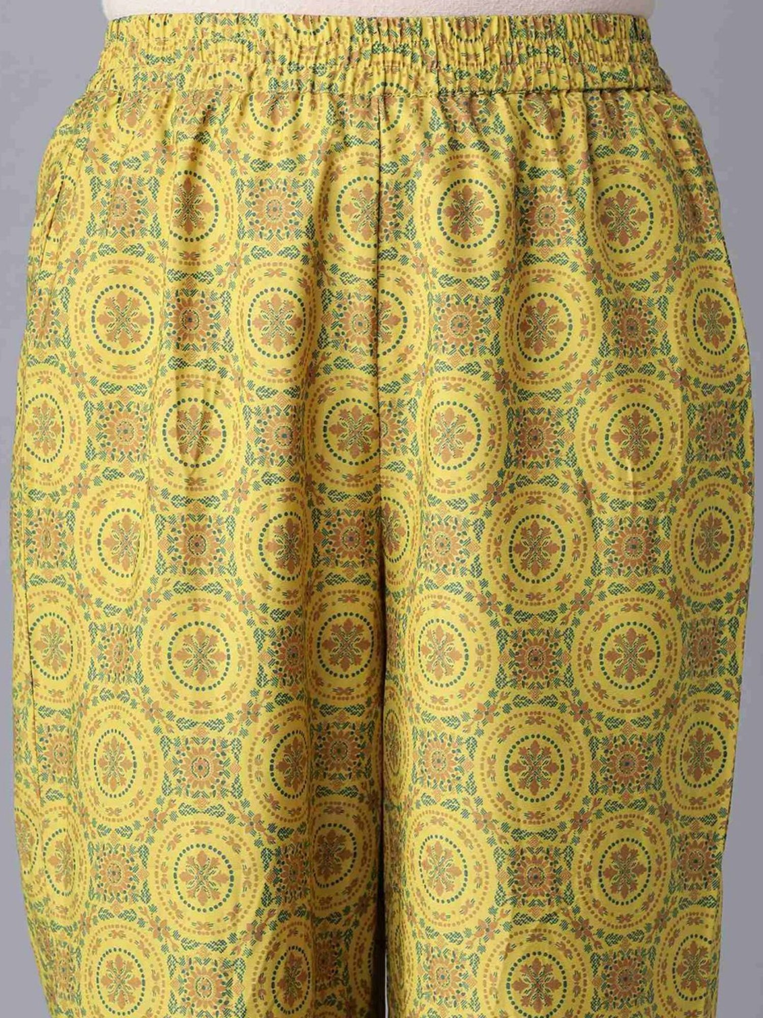 Aure by Aurelia Blue & Yellow Embroidered Kurta Palazzo Set