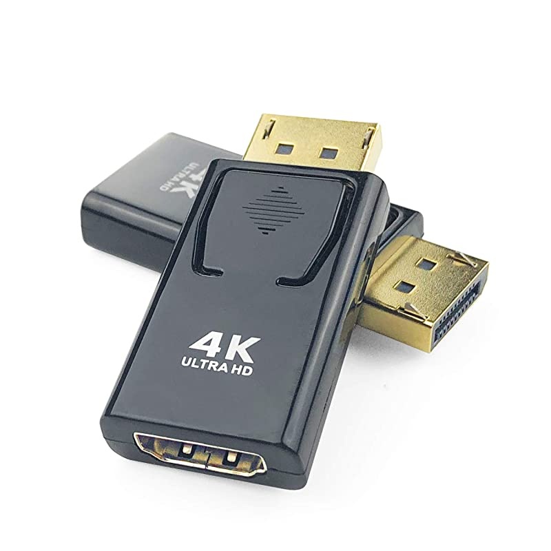 DisplayPort to HDMI Adapter  4K GoldPlated DP Male to HDMI Female Converter Adapter Compatible for Lenovo Dell HP Desktop with DisplayPort Output to HDTV Monitor Projector Input 2PACK