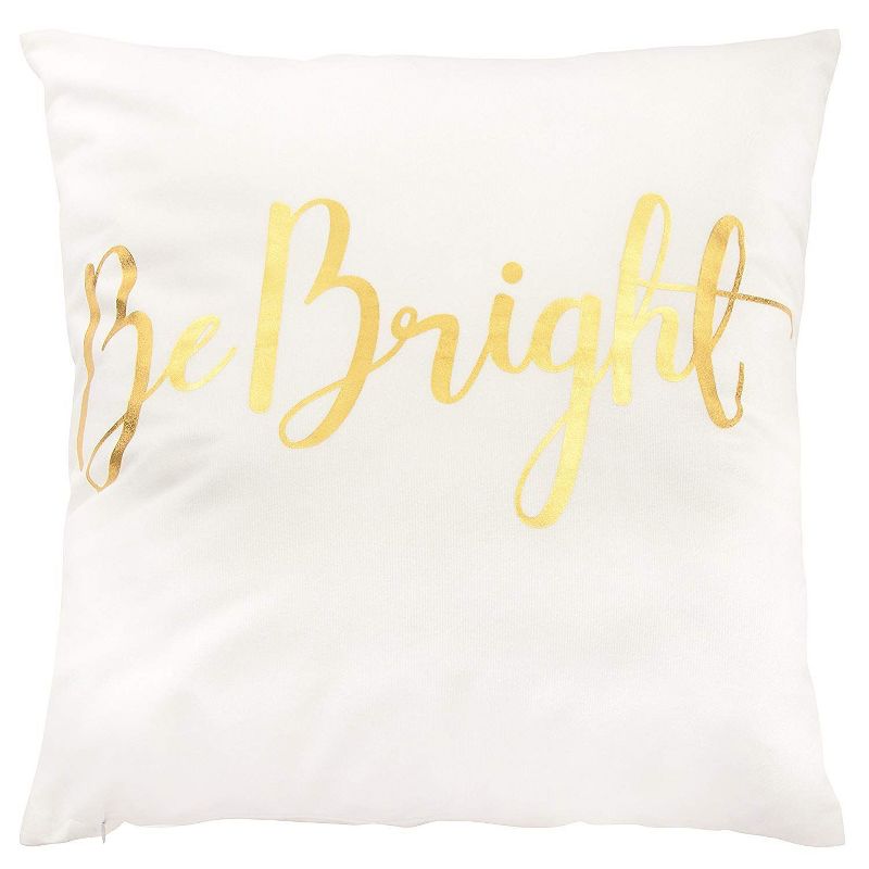Juvale Set of 4 Pillow Case Cushion Cover with Gold Foil - Be Silly, Be Bright, Be Kind, Be Honest 17x17 in