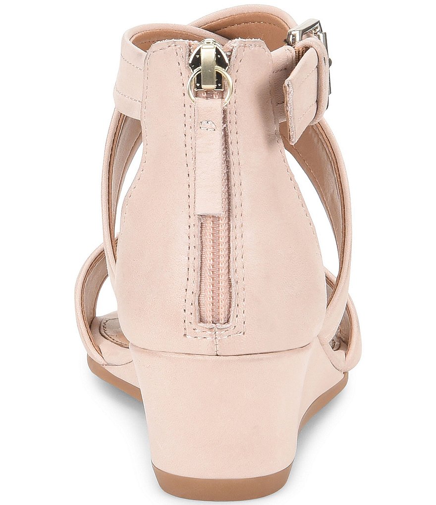 Comfortiva Rabea Leather Wrapped Wedge Sandals