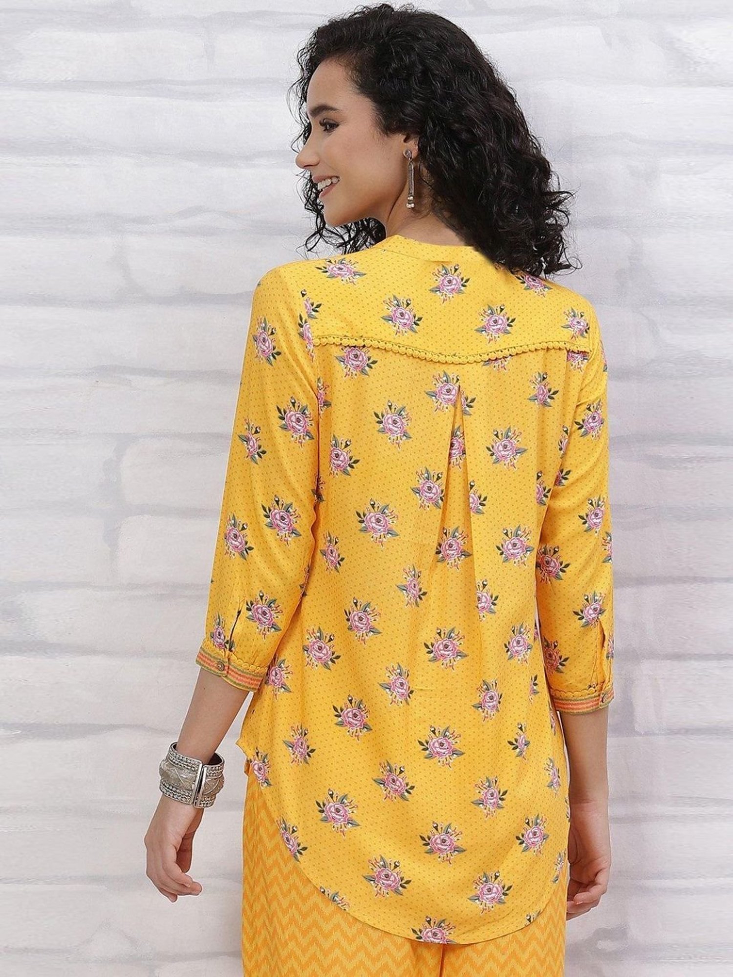 Rangriti Yellow Printed Tunic