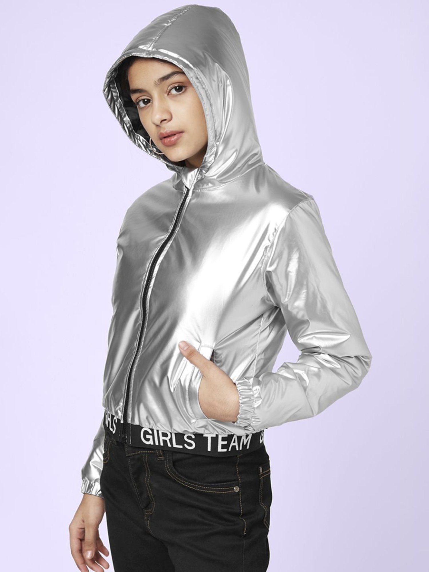 Coolsters by Pantaloons Kids Silver Regular Fit Full Sleeves Jacket